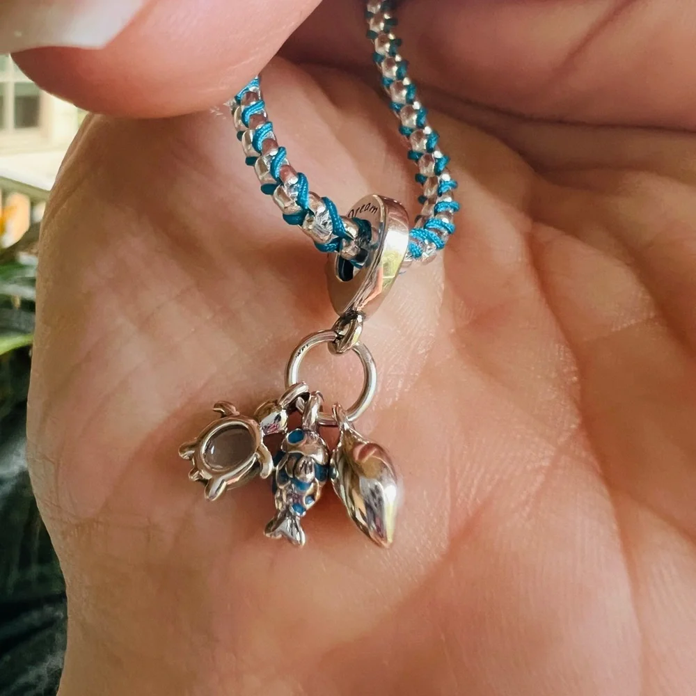Fish, Sea Turtle & Conch Triple Dangle Charm